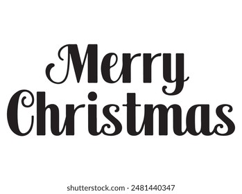 Merry christmas typography with white background