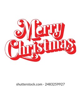 Merry Christmas typography with white background