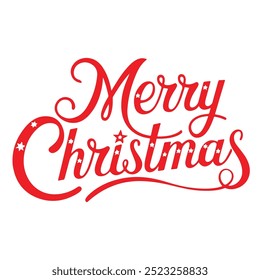 Merry Christmas typography with white background 