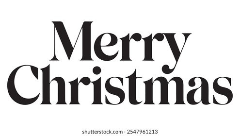 Merry Christmas typography with white background 