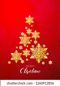 Merry Christmas typography. Xmas isolated calligraphy. Banner, postcard, poster design element. Vector illustration for merry Christmas. top view of snow flakes & balls .
