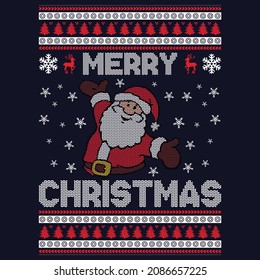 Merry Christmas - Ugly Christmas sweater designs - vector Graphic