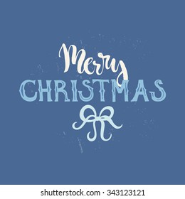 Merry Christmas - unique handdrawn lettering. Design element for greeting card or invitation. Christas series. Vector typography.