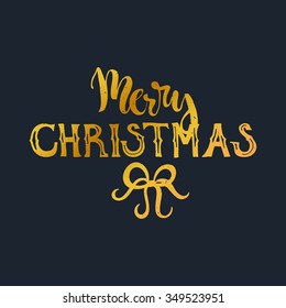 Merry Christmas - unique handdrawn lettering. Design element for greeting card or invitation. Christas series. Vector typography.