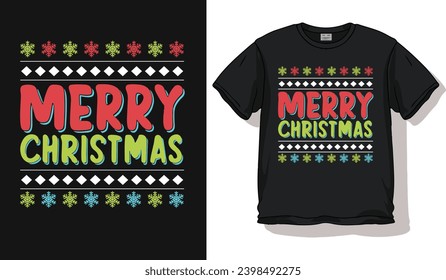 Merry Christmas unique t shirt vector design free template concept 	