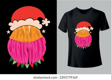 Fröhliche Weihnachten Einzigartige Typografie, Kustome, Vintage-T-Shirt-Design