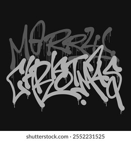 Merry christmas in urban graffiti style. Simple, wild and cool tag.