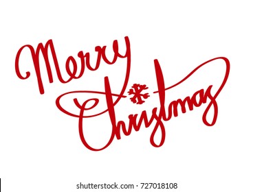 Merry Christmas Red Vector Brush Calligraphy Stock Vector (Royalty Free ...