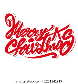 Merry christmas vector art text calligraphy lettering like graffiti decorative inscription phrase for Creative typography for Holiday Greeting Gift Poster. Calligraphy Font style Banner. illustration