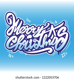 Merry christmas vector art text snow winter lettering like graffiti decorative inscription phrase for Creative typography for Holiday Greeting Gift Poster. Calligraphy Font style Banner. illustration