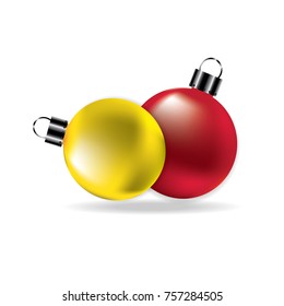 Merry Christmas vector background with balls
