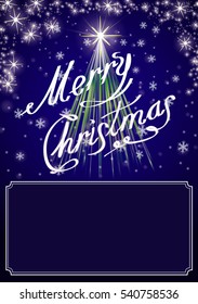 Merry Christmas. Vector background for card with Copyspace place in frame.