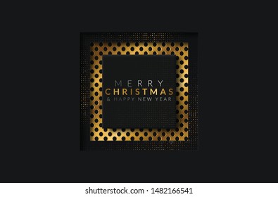 Merry Christmas vector background. Effect of the cut paper with the embossed. Creative design greeting card, banner, poster