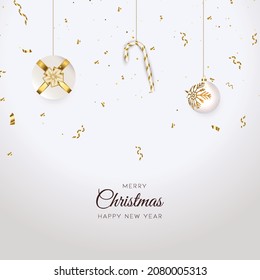 Merry Christmas Vector Background and Frame