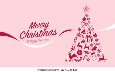 Merry Christmas vector banner illustration