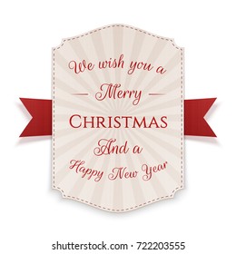 Merry Christmas vector Banner isolated on white