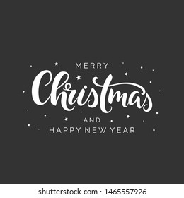 Merry Christmas vector vector brush calligraphy. Handwritten Christmas typography print   Handwritten decorative design element.