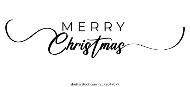 MERRY CHRISTMAS vector brush calligraphy .