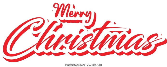 MERRY CHRISTMAS vector brush calligraphy .