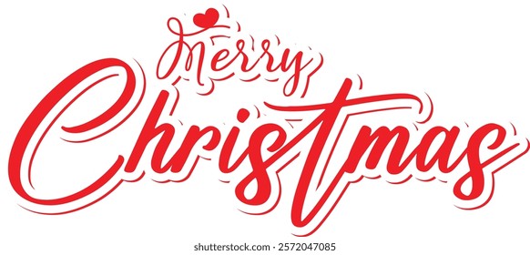 MERRY CHRISTMAS vector brush calligraphy .