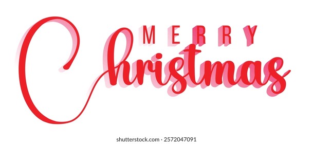 MERRY CHRISTMAS vector brush calligraphy .