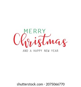 Merry Christmas vector brush lettering. Hand drawn modern brush calligraphy isolated on white background. Christmas vector ink illustration. Creative typography for Holiday greeting cards, lettering