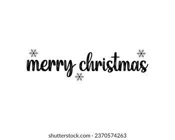 Merry Christmas vector brush lettering. Hand drawn modern brush calligraphy isolated on white background.