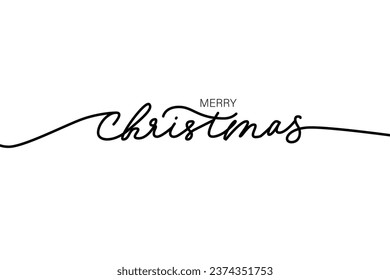 Merry Christmas vector brush lettering. Hand drawn modern brush calligraphy isolated on white background. Christmas vector illustration in ink. Creative typography for holiday cards, banners