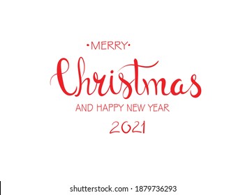 Merry Christmas vector calligraphic lettering for holiday greeting banner, card, invitation. Winter illustration.