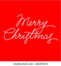 Merry Christmas Vector Calligraphic Lettering.