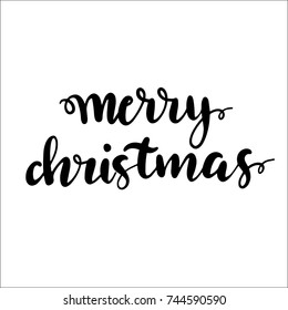 Feliz vector navideño Diseño de letras caligráficas. Para tarjeta, afiche, plantilla de banner.Tipografía creativa aislada en fondo blanco