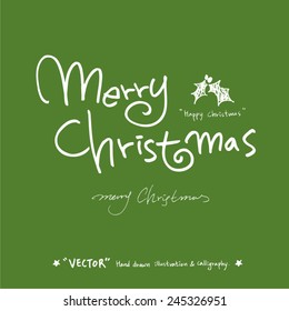 merry christmas / vector - calligraphy