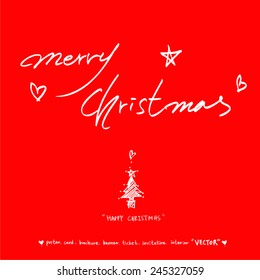 merry christmas / vector - calligraphy