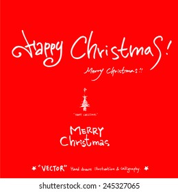 merry christmas / vector - calligraphy