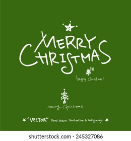 merry christmas / vector - calligraphy