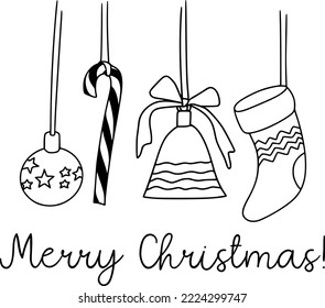 Merry christmas vector calligraphy. Handwritten inscription. Hand lettering for winter holiday design