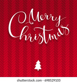 Merry Christmas vector  card with calligraphic lettering design. Creative typography for holiday sales,  greeting cards, posters, banners for Christmas decoration.