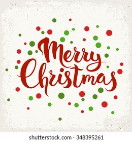 Merry Christmas vector card. Merry Christmas calligraphy. 