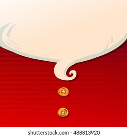 Merry Christmas vector card with funny Santa beard. Vintage design. Vector card illustration.