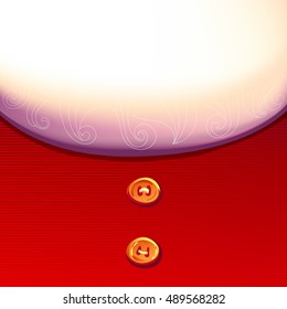 Merry Christmas vector card with funny Santa beard. Realistic material design. Vector card illustration.