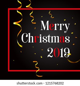Merry Christmas vector card. Vector illustration