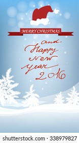 Merry Christmas vector card. Template for invitation and banners.