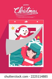 Merry Christmas vector concept illustration