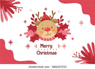 Frohe Weihnachtsvektorgrafik mit scharfem Bär