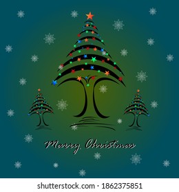 Merry Christmas vector design with give box, snow and stars eps 10 for free royalty