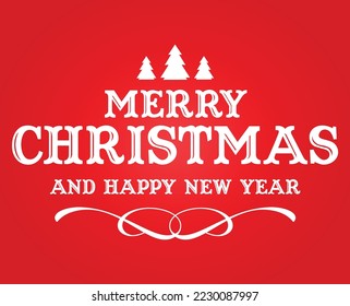 Merry Christmas vector design for greeting cards and poster. Vector Illustration