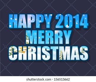 Merry Christmas Vector Design intersection winter landscape