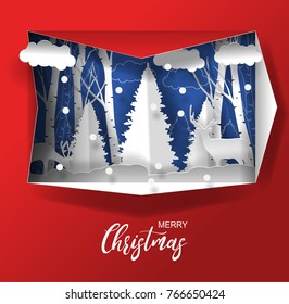 Merry christmas vector design. Merry christmas and New Year 2021, paper art and craft style. 