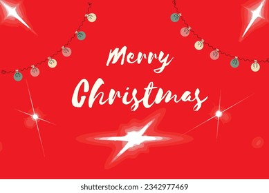 Merry Christmas Vector Design Red Background