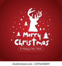Feliz Diseño de vectores navideños. Fondo Rojo. Feliz Año Nuevo